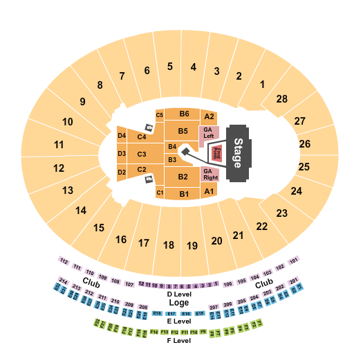 Rose Bowl Stadium Noah Kahan Seating Chart